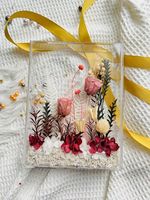 Boîte de présentation en acrylique avec couvercle transparent - Cadre polyvalent pour fleurs séchées, idéal pour les créations DIY, centre de table et décoration de cadeaux - Fabriqué en Chine