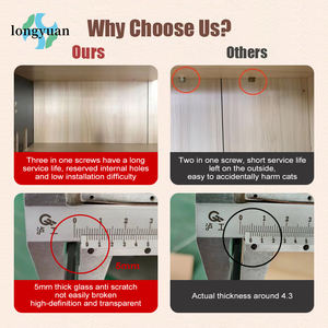 บ้านไม้และแก้วสำหรับแมววิลล่าดีไซน์ทันสมัยมีสี่ล้อที่เงียบสงบสากลกรงแมววิลล่าสำหรับแมวหลายตัว - Product Image 6