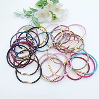 Bracelet tendance ultra-fin en fil d'acier inoxydable, minimaliste et élégant, avec perles de riz et fermoir à vis doré, pour la création de bijoux DIY