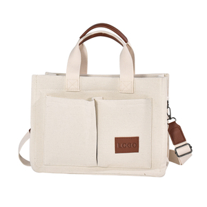 Stylish Eco-friendly Women's Green Canvas Crossbody Tote <b>Bag</b> Large Capacity Customizable Logo <b>Reusable</b> Casual Shoulder <b>Bag</b> - Product Image 1