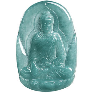 Colgante de Jadeíta Natural Azul Agua con Buda, Diseño Original UNISEX, Estilo Chino, Regalo con Certificado de Tasación E042 - Product Image 5