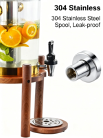 Nouvel équipement de restauration 8L support en bois distributeurs de boissons en plastique double robinet distributeur de boissons de qualité commerciale de qualité alimentaire pour soda