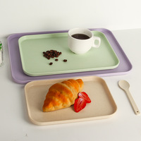 Bandeja rodante personalizada al por mayor, bandeja de melamina, bandejas rodantes de plástico para servicio de té y frutas