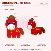 Peluche Zodiaque Cheval 2026, Rembourrage Coton PP, Super Douce, Design Adorable, Animal en Peluche, Anniversaire, Anti-Stress, Unisexe