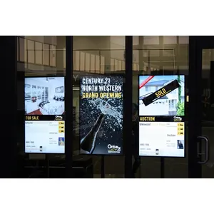 Display Lcd pubblicitario personalizzato schede Menu digitali per interni da 55 pollici Display Lcd per finestre digitali a doppia faccia