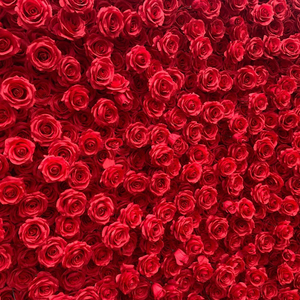Panneau de fond mural en fleurs de soie rouge 3D personnalisé, décoration de mariage, mur de fleurs artificielles pour la décoration de mariage - Product Image 3