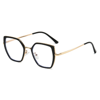Lunettes de vue anti-lumière bleue à monture intégrale en métal, style œil de chat, tendance, vente chaude 2025 MS 91722, pour les étudiantes