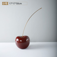 Grande statue de cerise en résine, sculpture de fruit moderne, peinte à la main, orange brillant, taille personnalisable, luxe, salon, hall d'hôtel