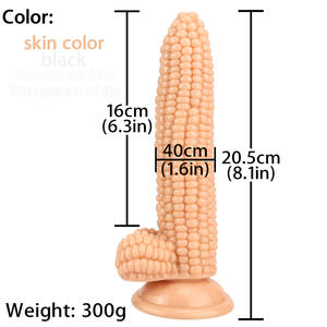 Maiskolben mit Ei Frucht- und Gemüseförmiger Dildo Künstlicher Penis, Transparenter Starker Saugnapf Jelly-Dildo für Frauen - Product Image 5