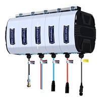 Kit Combiné Plug-and-Play pour Lavage et Détailing Automobile : Équipement de Lavage de Voiture Automatique avec Enrouleur de Tuyau Électrique et Tambours à Mousse Haute Pression 100W