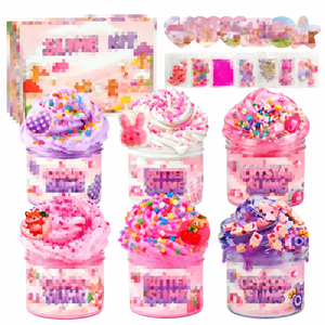 Lot de slime 6 couleurs transfrontalier en gros, pâte à modeler conforme aux normes européennes pour les loisirs créatifs des enfants 3 ans et plus, boîte colorée - Product Image 1