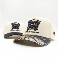 Casquette de baseball structurée vintage sportive en sergé de coton Oxford sur mesure, broderie 3D motif léopard, ajustable