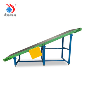 Convoyeur à bande inclinée bicolore |   Convoyeur à bande à crampons vert avec cadre bleu <span class=keywords><strong>pour</strong></span> le transport vertical de matériaux - Product Image 5