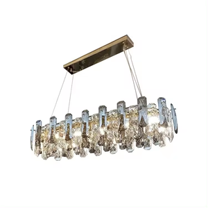 Modern Home Decorative Large Wedding Hall Glossy Rectangle Rain Drop <b>Crystal</b> <b>Chandelier</b> - Product Image 6