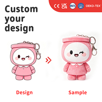 Porte-clés en peluche personnalisé, design de personnage personnalisé, poupée en peluche douce, accessoire pour cadeaux et promotion de marque
