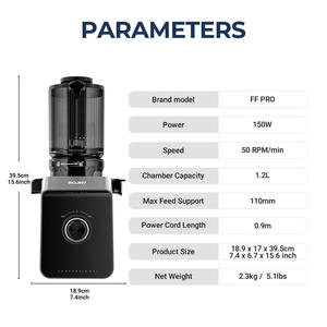 Max 680W geniş oluk yavaş sıkacağı, tüm meyve çiğneme sıkacağı makinesi, ev ve ticari kullanım için güçlü soğuk pres çıkarıcı - Product Image 6