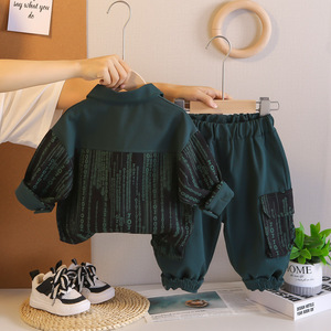 Pantaloni camicia da bambino 90 cotone nero bianco stampa Set abbigliamento Casual autunno comodo - Product Image 4