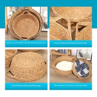 Quenouille naturelle de maïs corde artisanale nid de paille tissé à la main panier pour animaux de compagnie lit accessoires pour animaux de compagnie tapis de coton chaud lit de chat nid de chien