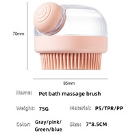 Brosse en silicone souple Brosse de massage à poils en caoutchouc Distributeur de shampoing Toilettage de cheveux Eau pulvérisée Brosse à vapeur pour chien