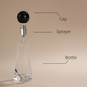 Flacon <span class=keywords><strong>de</strong></span> parfum vide <span class=keywords><strong>de</strong></span> luxe en verre facetté trapézoïdal <span class=keywords><strong>de</strong></span> 100 ml, rechargeable, avec pulvérisateur et boîte - Product Image 5