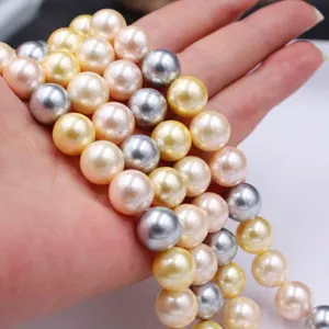 Natürliche Muschel perlen runde Perlen 6-12mm Tiefsee perlen sortiert lose Perlen Schmuck herstellung