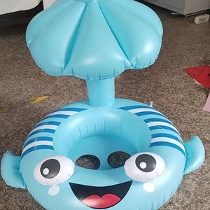 Bouée de bain gonflable pour enfant avec auvent, design cartoon, matière PVC, forme originale, jouet aquatique - Product Image 2
