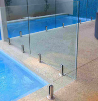 Support de robinet en verre en acier inoxydable noir mat moderne DETECH pour clôture de piscine, balcon et escalier – Vente directe usine