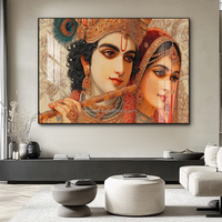 Art mural créatif, impressions numériques, peintures de portraits indiens, peintures en porcelaine cristalline avec cadres en alliage d'aluminium