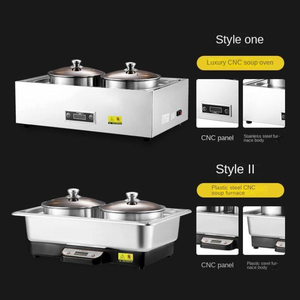 Gran oferta, calentador eléctrico de ollas dobles, calentador de sopa, suministro de Hotel, juego de buffet de plato de frotamiento de restaurante de acero inoxidable - Product Image 4