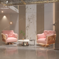 Chaise de salon Kingshadow Purple Nordic Leather Acrylic Shell Relaxing Waiting Latest Single Sofa Design