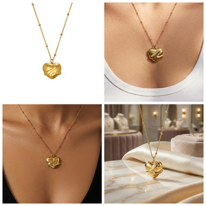 Collana con Ciondolo a Cuore Semplice che Abbraccia il Collo, Aggiunge Fascino al Tuo Outfit con un Elegante Design a Cuore - Product Image 5