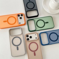Coques de téléphone magnétiques antichoc en acrylique effet peau, style color block, les plus vendues pour iPhone 15/16/17 & 18 Pro Max avec boîte