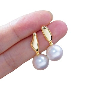 Accessoires en argent S925 pour la création de bijoux, boucles d'oreilles en argent tendance avec perles rondes de 9 à 13 mm, plateau vide pour boucles d'oreilles 22309 - Product Image 4