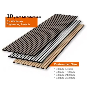 Panneaux acoustiques insonorisants en fibre de polyester de chêne clair au design moderne, écologiques, imperméables et ignifuges, <span class=keywords><strong>solution</strong></span> graphique pour hôtels - Product Image 1