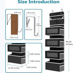 5-Shelf Collapsible Door Storage Organizer for Bedroom with 2 Small Pocket and 4 Side Pocket Over Door Hanging Organizer - Product Image 5