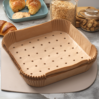 Doublures en papier parchemin pour friteuse à air carrée perforée moderne de 7.9 pouces livraison en 3 à 7 jours
