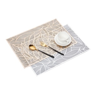 Cách Nhiệt Cách Nhiệt Placemat Lá Mô Hình Rỗng Ra Bảng Mat <span class=keywords><strong>PVC</strong></span> Bảng Trang Trí Pad Chống Trượt Món Ăn Mat Uống Cup Pad - Product Image 4