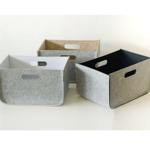 Felt clothing storage basket, miscellaneous item storage <b>box</b>, household underwear and dirty <b>clothes</b> storage <b>box</b>, desktop - Product Image 3