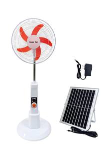 16 Inch Solar Panel Rechargeable AC Motor Remote Control Adjustable Height Floor-<b>standing</b> <b>Fan</b> 15W 6x2500mA 3 Level Speed USB 5V - Product Image 6