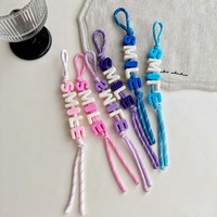 Cordón de Paracord Personalizado con Cuentas de Letras Acrílicas DIY, Colgante Kawaii para Decoración de Bolsos, Teléfonos y Mochilas