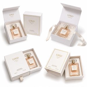 Boîte d'emballage de parfum de luxe personnalisée, boîte cadeau rigide à couvercle rabattable et tiroir avec logo <span class=keywords><strong>en</strong></span> feuille d'or, boîte <span class=keywords><strong>en</strong></span> papier de qualité supérieure pour parfum et bougie - Product Image 1