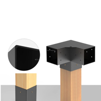 Kit de base de colonne de support d'angle de hangar de refroidissement facile à installer poutres en bois en acier inoxydable pour maisons en bois extérieures