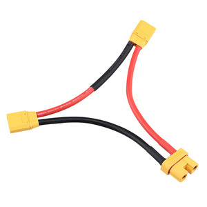Индивидуальные XT90 мужской авиационный штекер аккумуляторный кабель 8AWG мягкий силиконовый кабель 150 мм Длина одна треть - Product Image 4