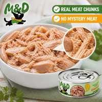 Alimentation humide pour chats riche en protéines en conserve 85g, service OEM ODM, saveur poulet entièrement naturelle, vente en gros