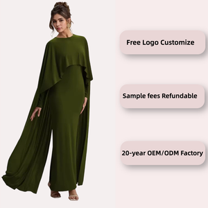 Robe longue <span class=keywords><strong>de</strong></span> soirée personnalisable, style vintage conservateur, collection Eid, robe <span class=keywords><strong>de</strong></span> soirée longue, fine, blanche, à une seule couche - Product Image 2