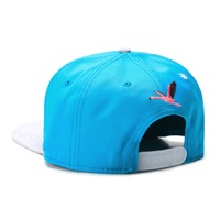 Casquette de baseball unisexe adulte ajustable à 5 panneaux en PVC bleu clair avec lettres, style plage, modèle européen et américain, pour le commerce extérieur