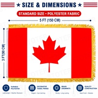Drapeau du Canada à feuille d'érable, 160e anniversaire, drapeau personnalisé, drapeau à franges dorées, drapeau extérieur double face, drapeaux patriotiques pour défilés