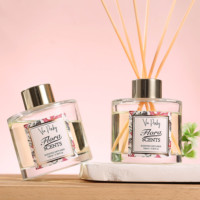 Diffuseur de parfum Flora Scents 100ml, design floral papillon, bâtonnets en rotin naturel, rafraîchisseur d'air pour la pièce, cadeau, usine ODM