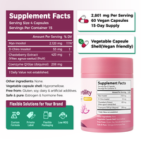 Chinaherbs Özel Marka Kadınlar İçin Doğurganlık Desteği Takviyesi 40:1 İnositol Ubiquinol Vegan Kapsüller Yumurtlama Desteği İçin BRC NSF GMP Onaylı
