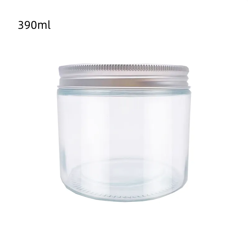 Glazen Pot Container Met Metalen Deksel/16Oz 12Oz Rechte Kant Glazen Pot Voor Honing